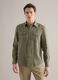 Regular fit pure linen green shirt with pockets_1