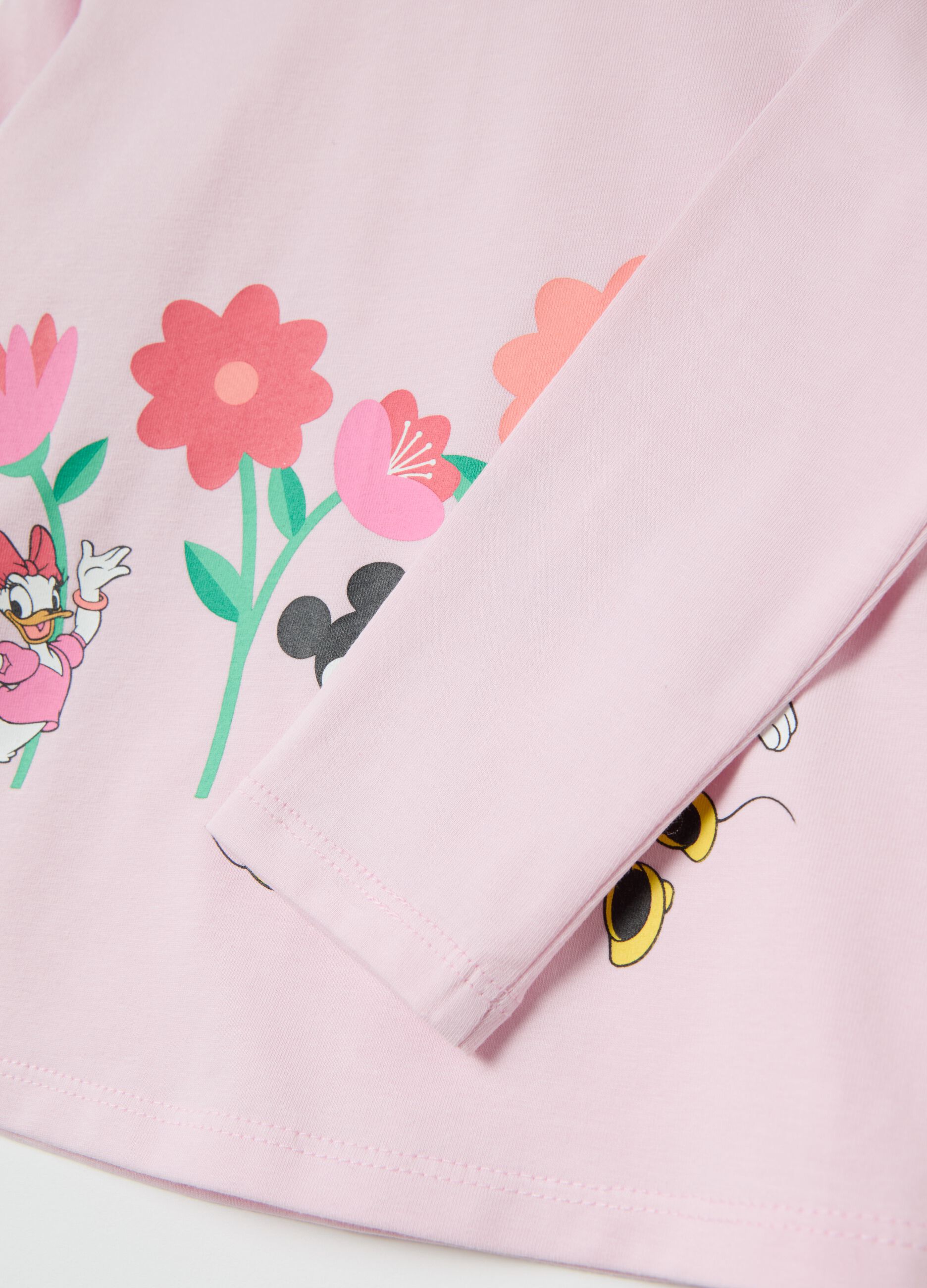 Long-sleeved T-shirt with Daisy Duck Mickey Mouse and Minnie Mouse print
