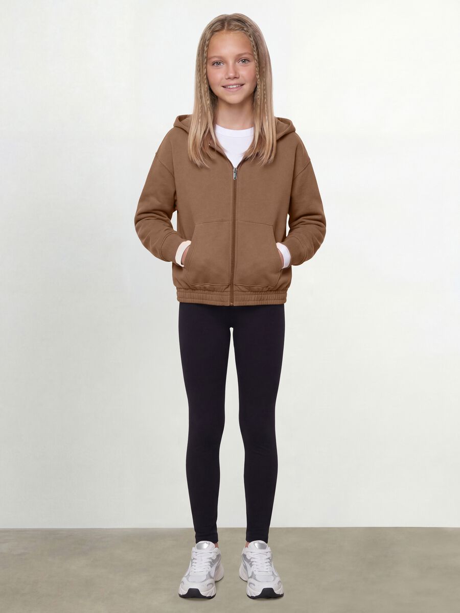 Leggings neri in cotone organico elasticizzato skinny fit per ragazza_0