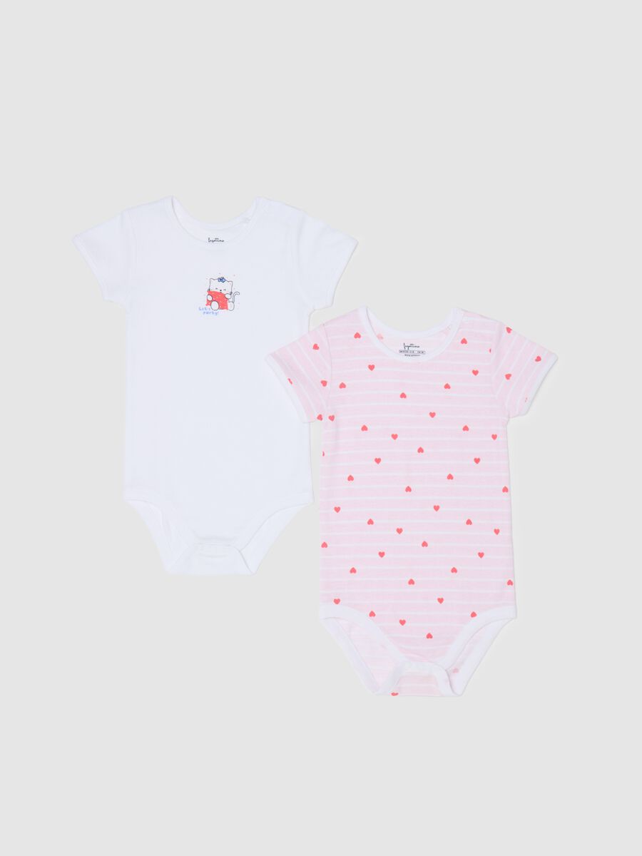 Two-pack bodysuits with short sleeves and print_0