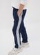 Blue pure cotton joggers with side stripes for boys_2