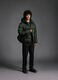 Piumino The Iconic Puffer verde scuro con cappuccio removibile_0