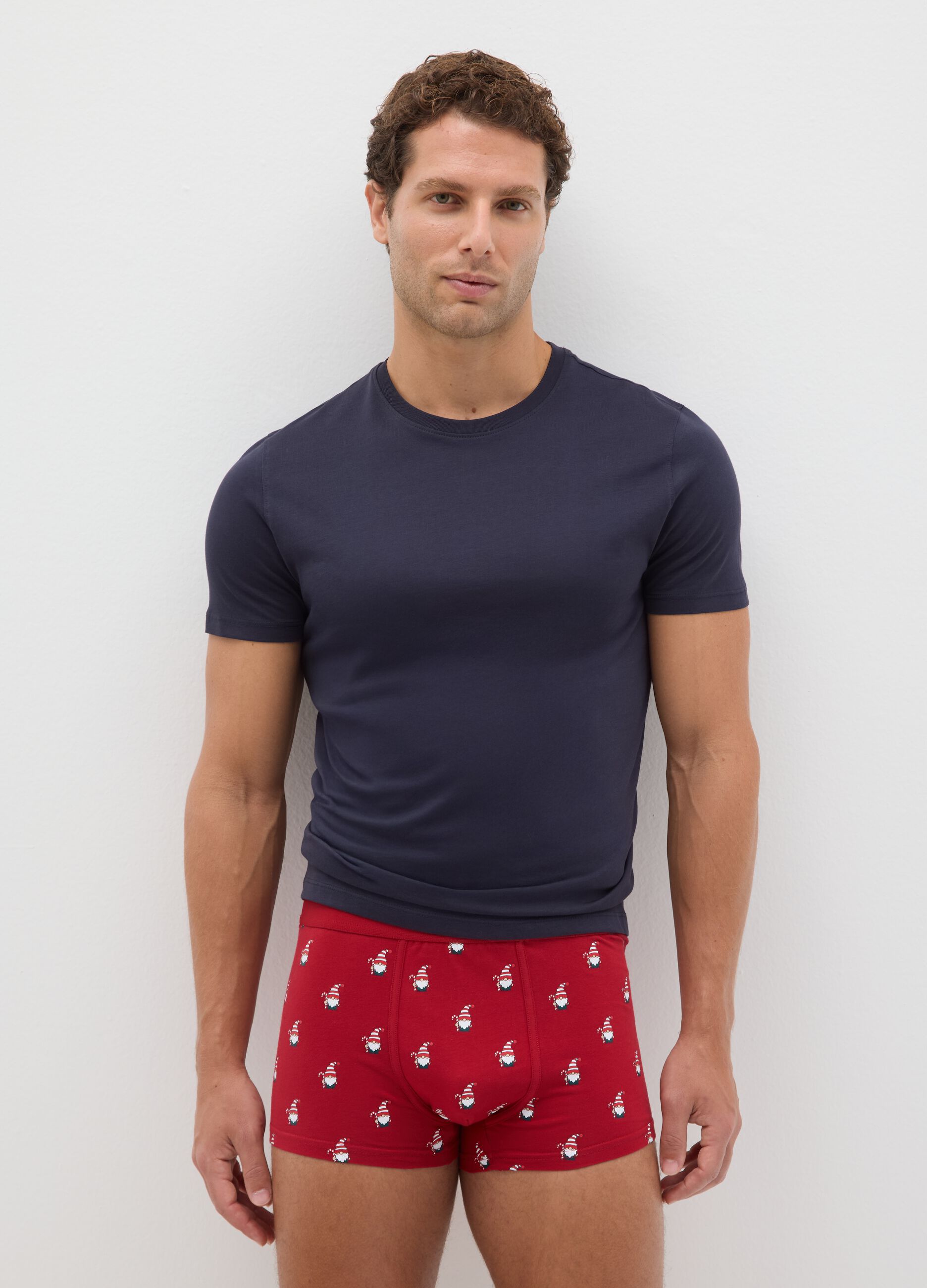 Bipack boxer natalizi multicolor in cotone elasticizzato regular fit