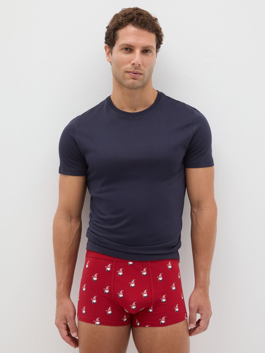 Multicoloured Christmas boxer twin pack in regular fit stretch cotton_0