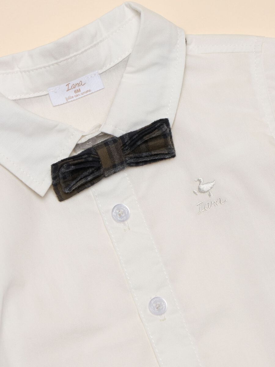 Cotton shirt with bow tie_1