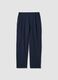Blue stretch viscose trousers, regular fit_4