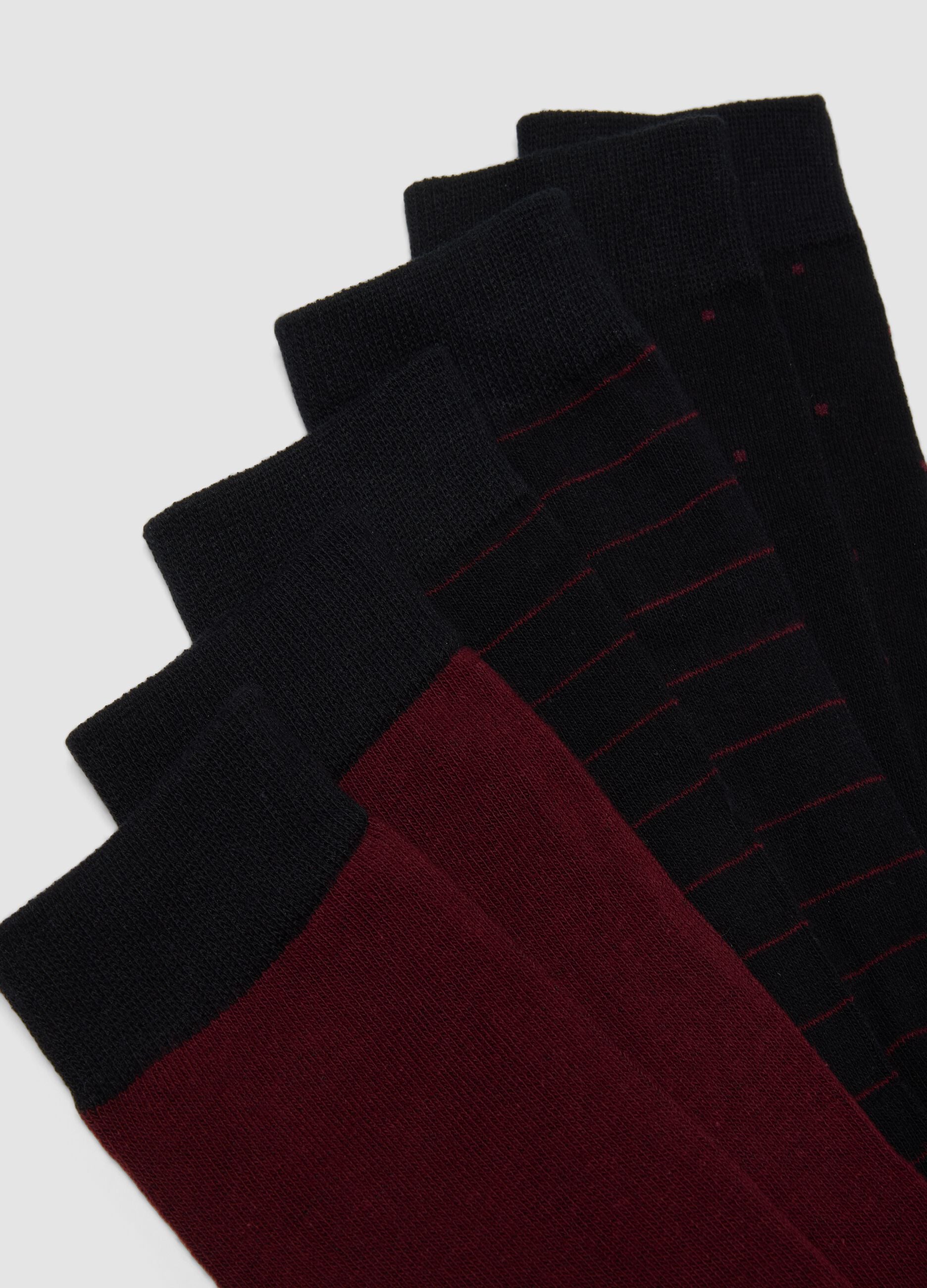 Five-pack of stretch organic cotton mid socks