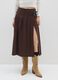 Brown Checked Long Skirt with Buckles_1