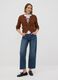 Brown cable-knit cotton-blend cardigan, regular fit_1