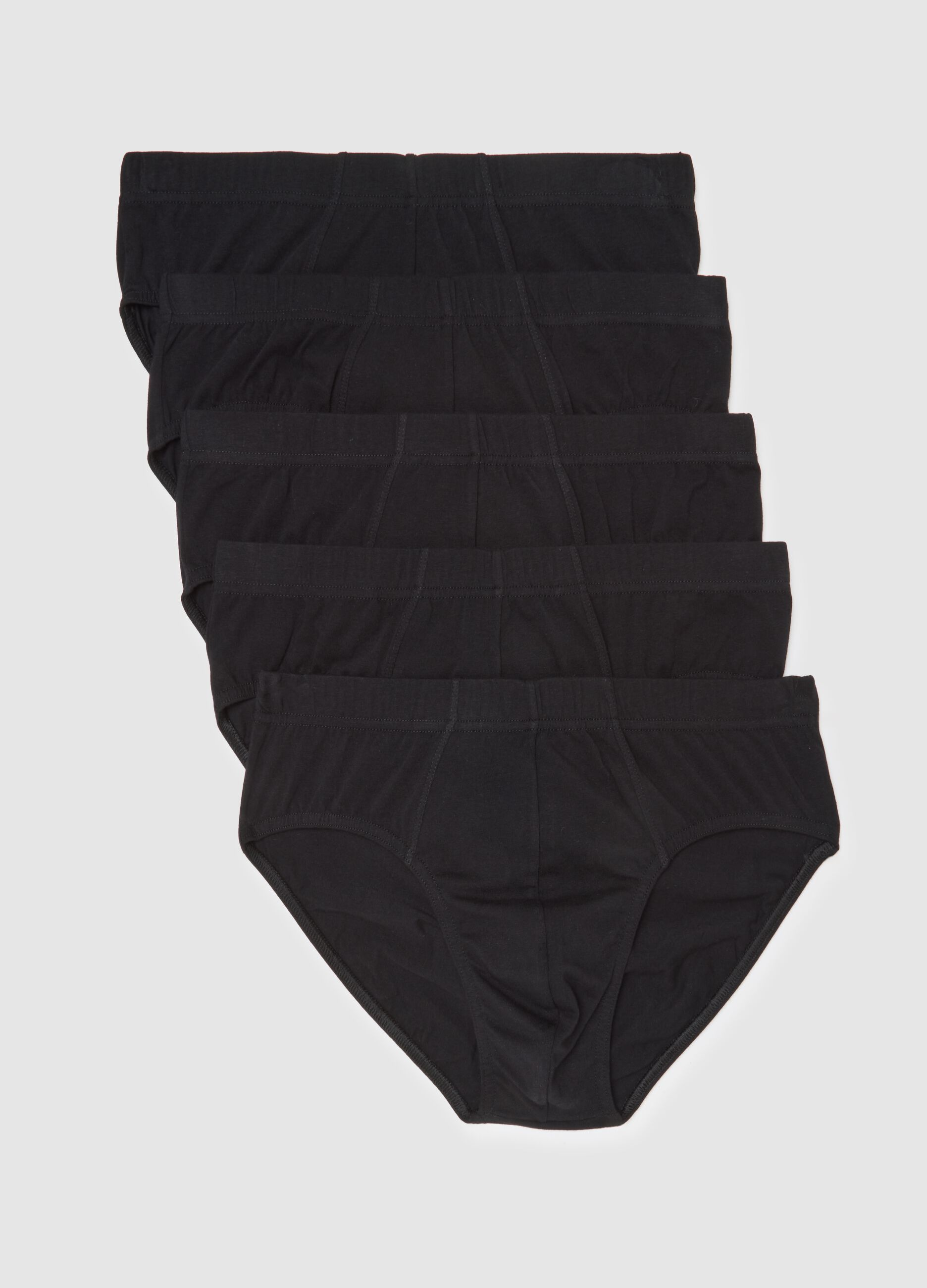 Set of black stretch cotton briefs
