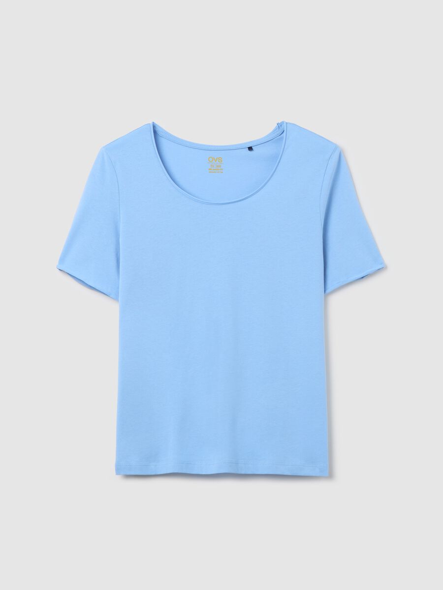 Light blue relaxed-fit T-shirt in cotton_4