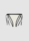 Black and white stretch bikini bottoms with tie sides_0