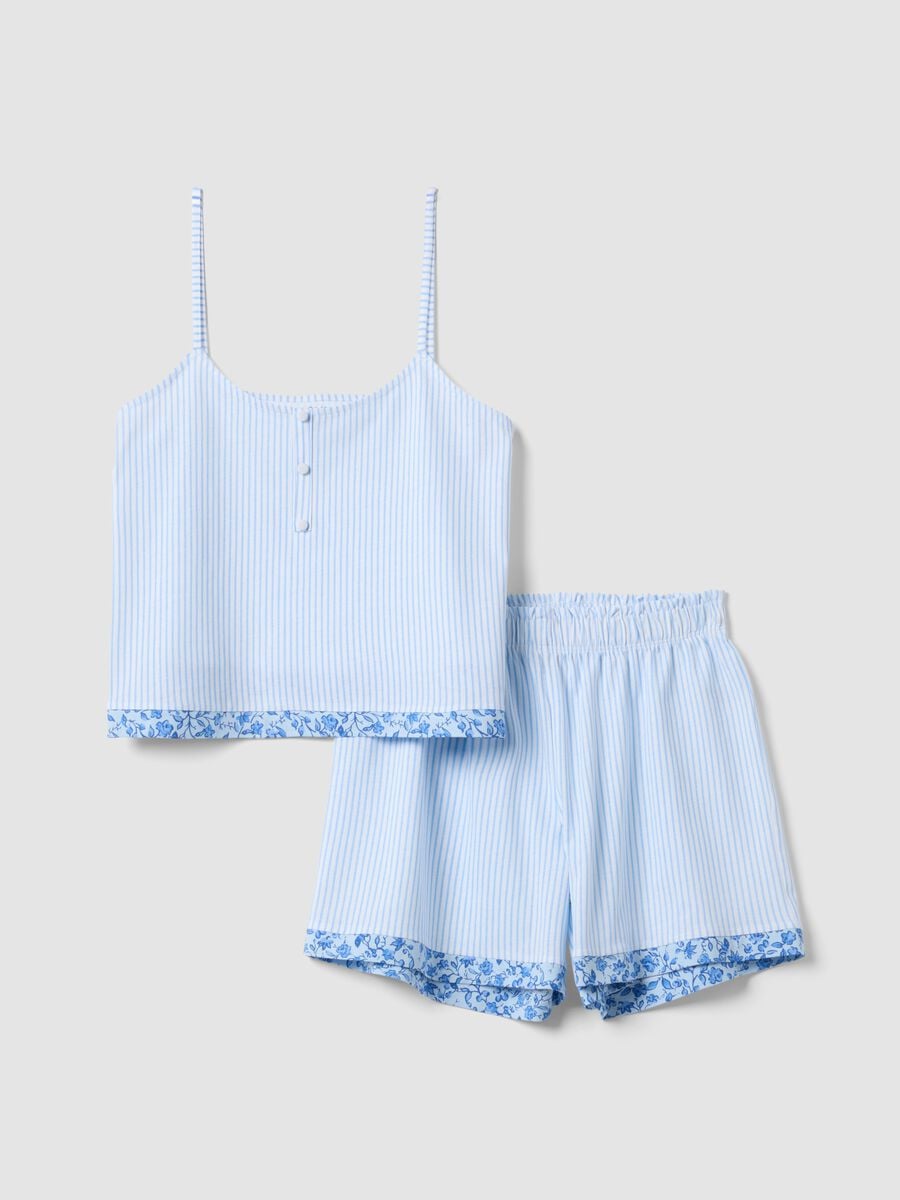 Pigiama azzurro in cotone organico a righe_4