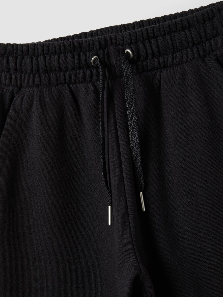 Pantaloni jogger neri in puro cotone organico regular fit per ragazza_5