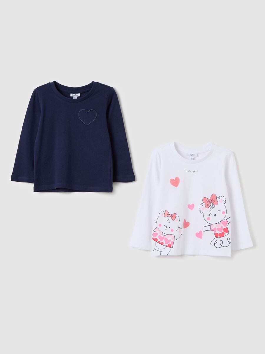 Two-pack long-sleeved T-shirts in cotton with print_0