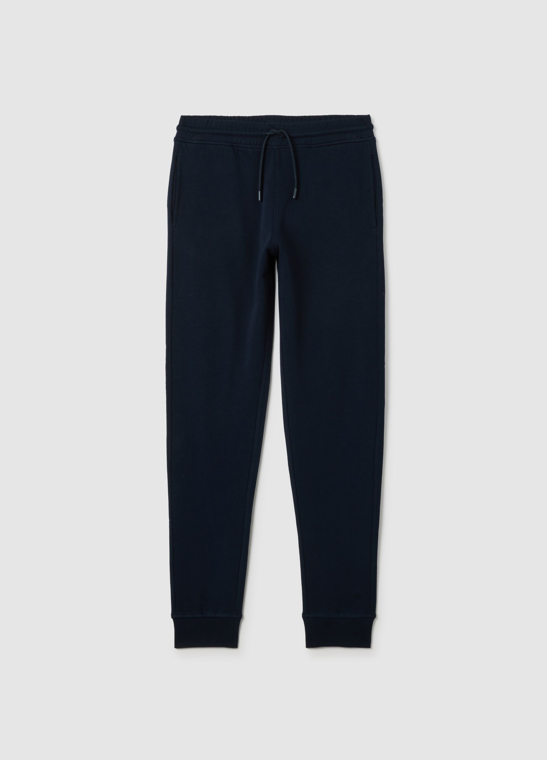 Boys' blue jogger trousers in pure cotton, regular fit