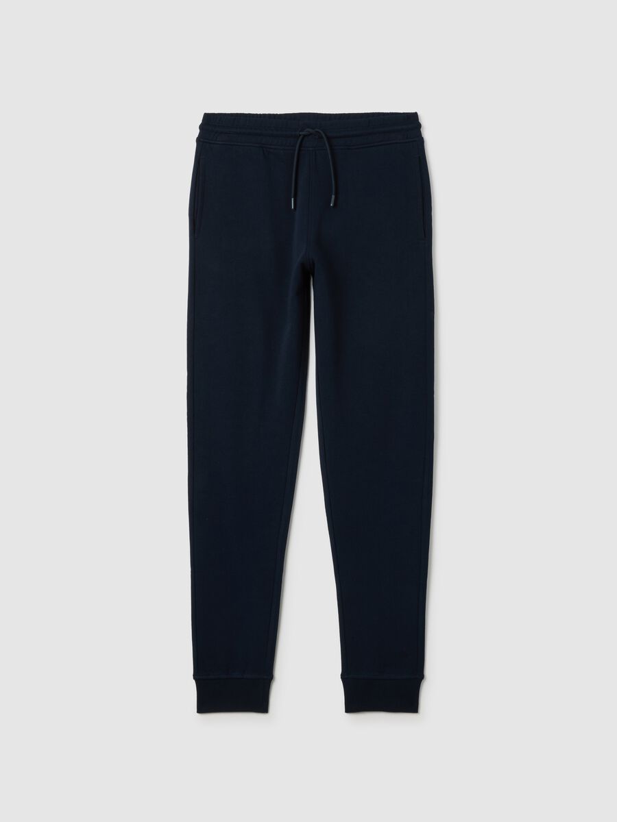 Boys' blue jogger trousers in pure cotton, regular fit_0