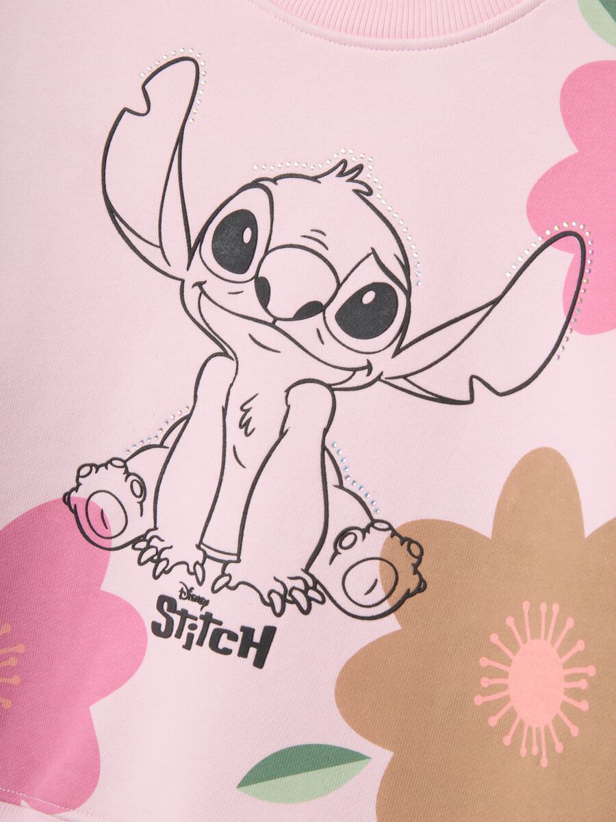 Pink cotton blend sweatshirt and trousers set for girls with regular fit_2