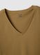 Brown pure cotton V-neck regular fit t-shirt_1