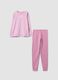Pink pure organic cotton printed pyjamas for girls_0