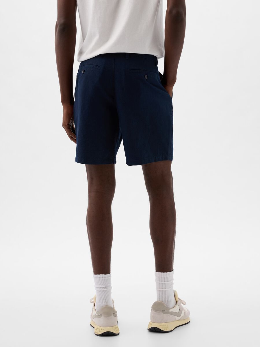 Relaxed-fit Bermuda shorts in cotton and linen_3