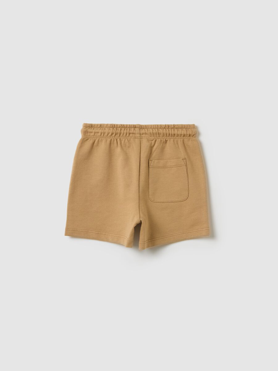 Beige children's shorts in pure cotton_0