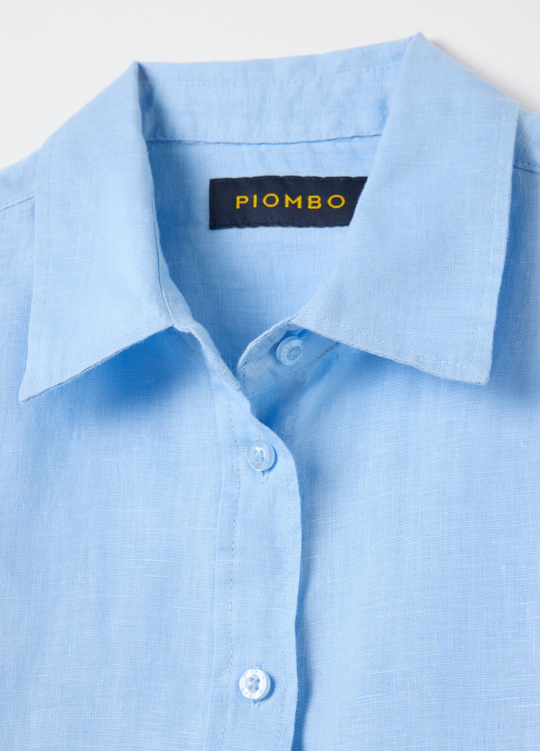 Light blue regular-fit shirt in linen