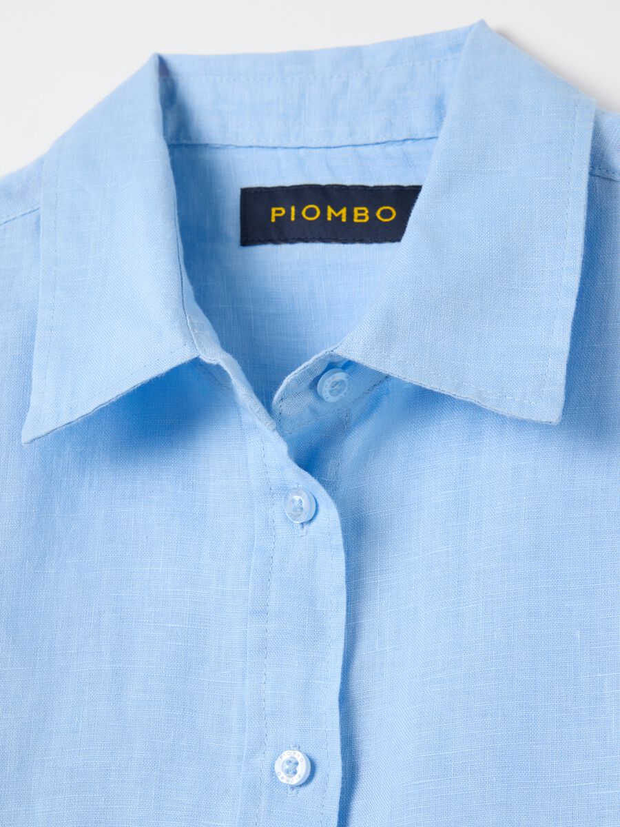 Light blue regular-fit shirt in linen_5