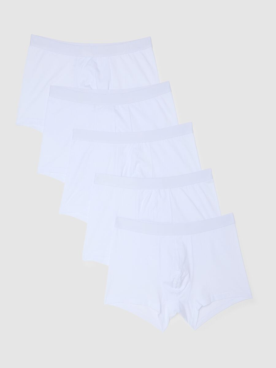 Multipack di cinque boxer in cotone bianco_4