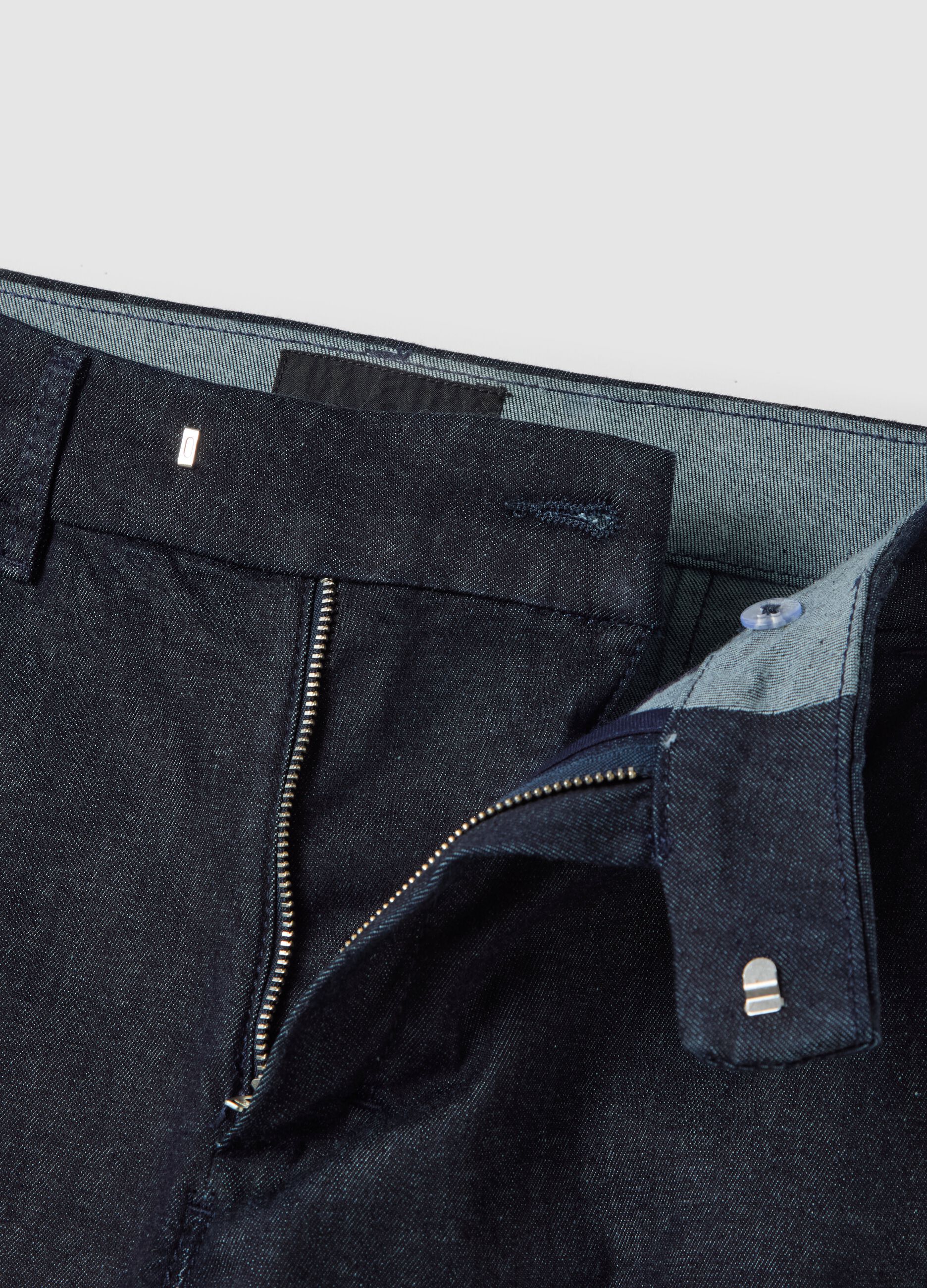 Dark-wash bootcut jeans with pockets