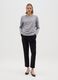 Grey Long-Sleeve Top with Textured Details_0
