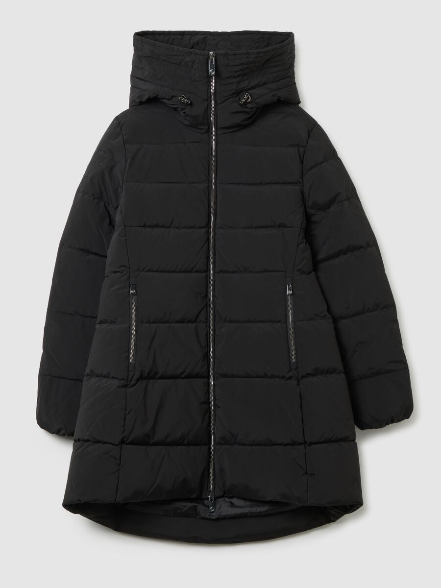 Black padded jacket with hood_4