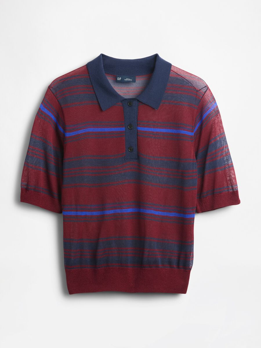 Polo a maniche corte rossa in maglia_3