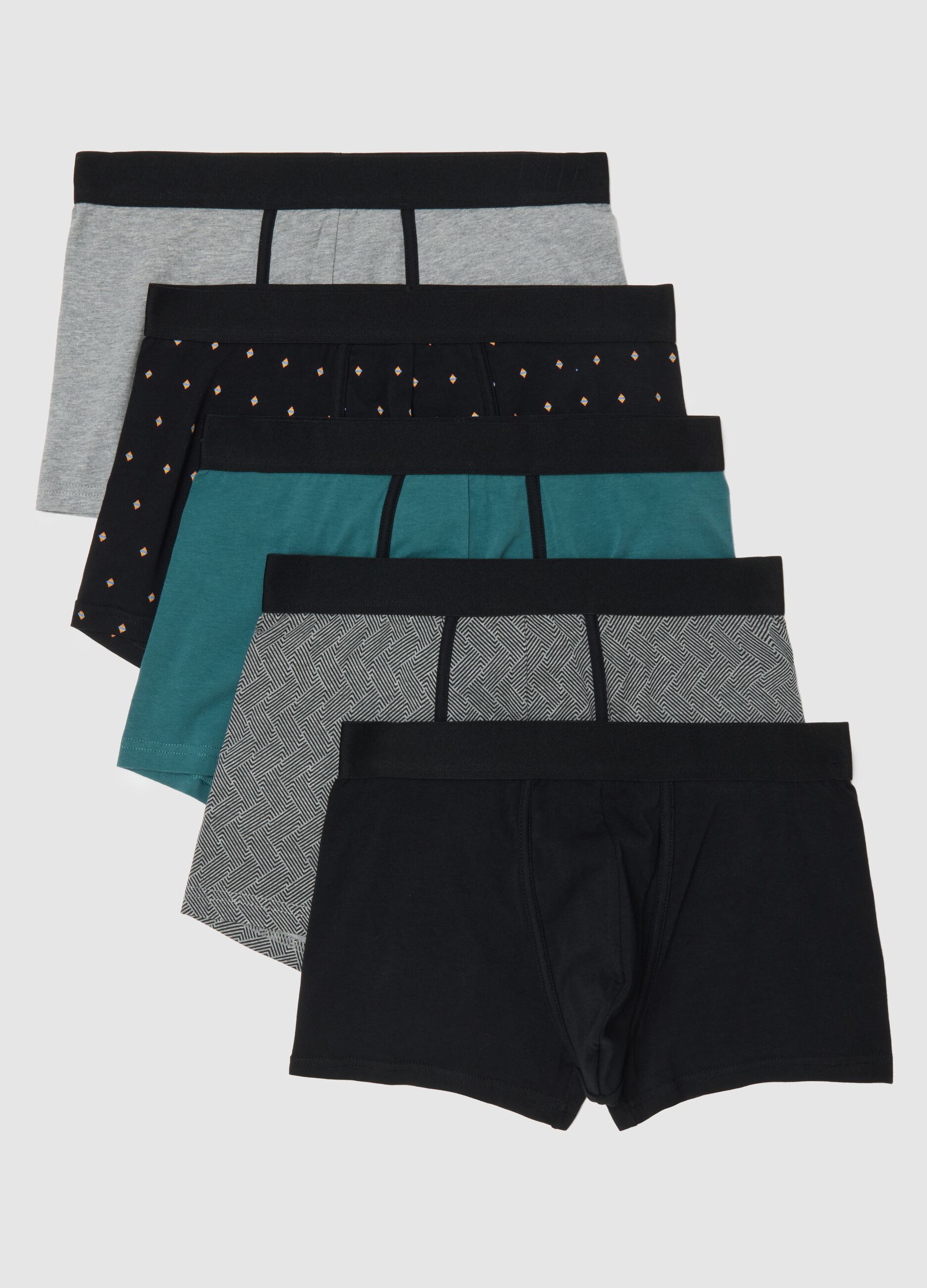 Multipack stretch cotton boxers in multicolour regular fit