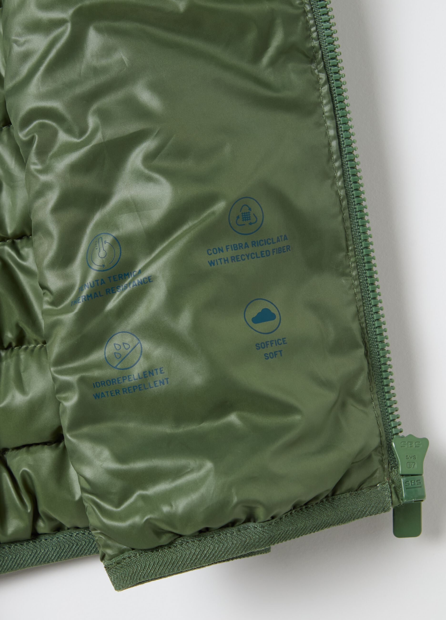 Gilet trapuntato full-zip 