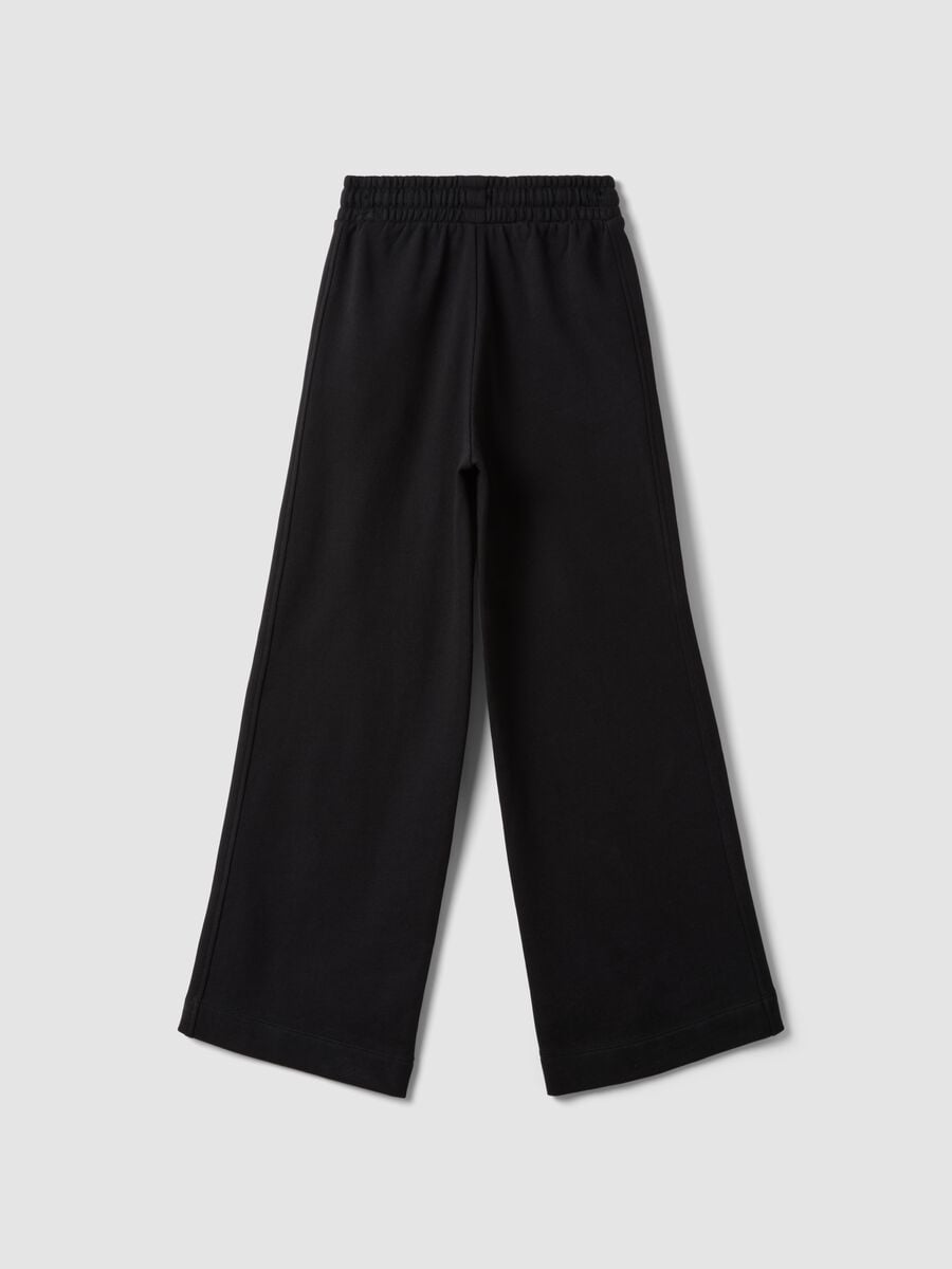 Pantaloni neri culotte in puro cotone organico per ragazza_6