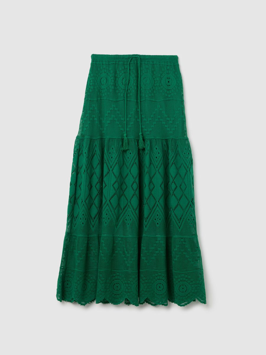 Green skirt with cotton and polyester texture Piombo_4