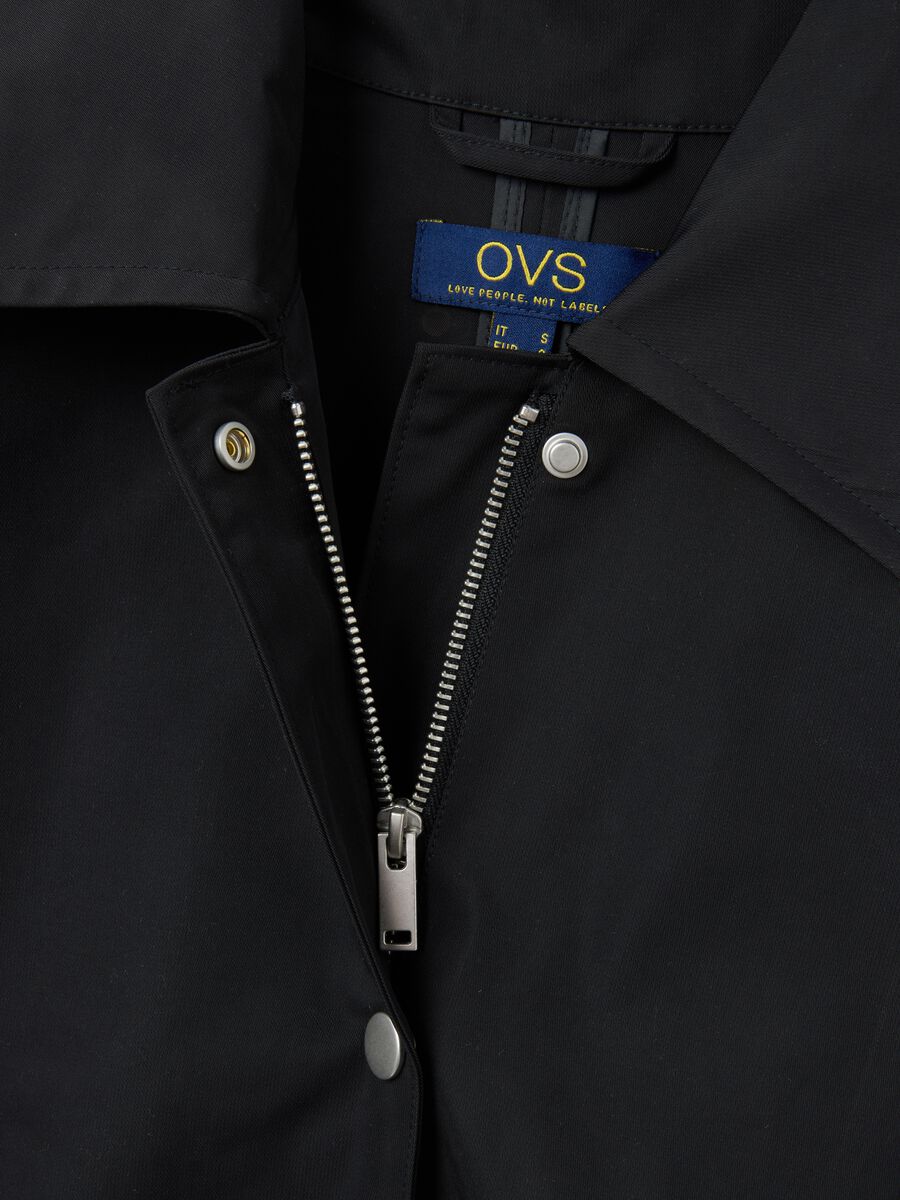 Black regular fit jacket with zip_5