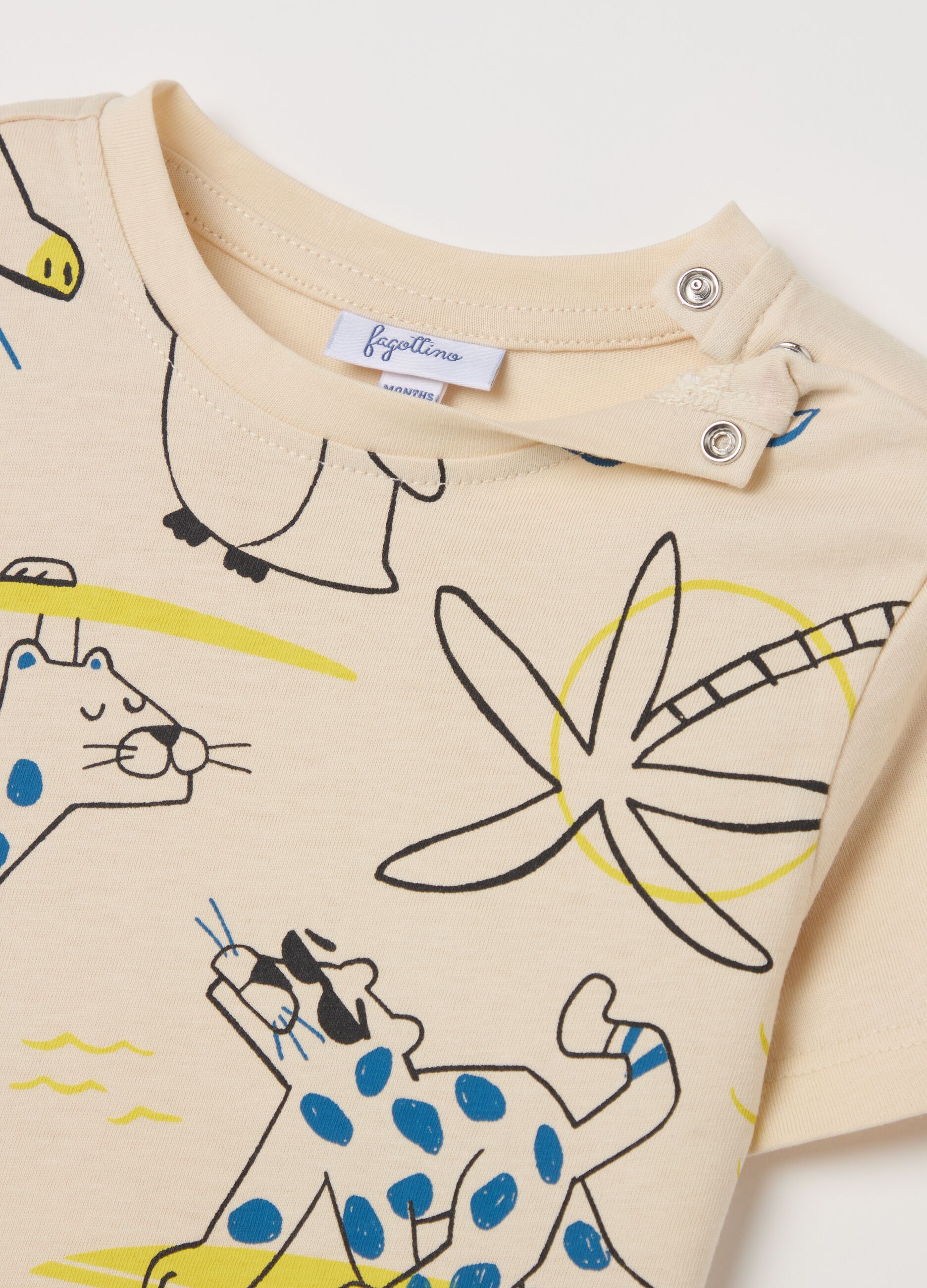 Jogging set in cotone con stampa animali 