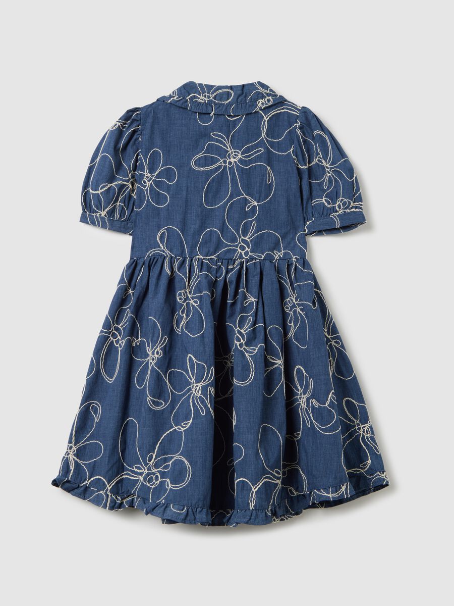 Denim dress with floral embroidery_4