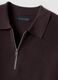 Polo marrone in puro cotone con zip e collo classico_5
