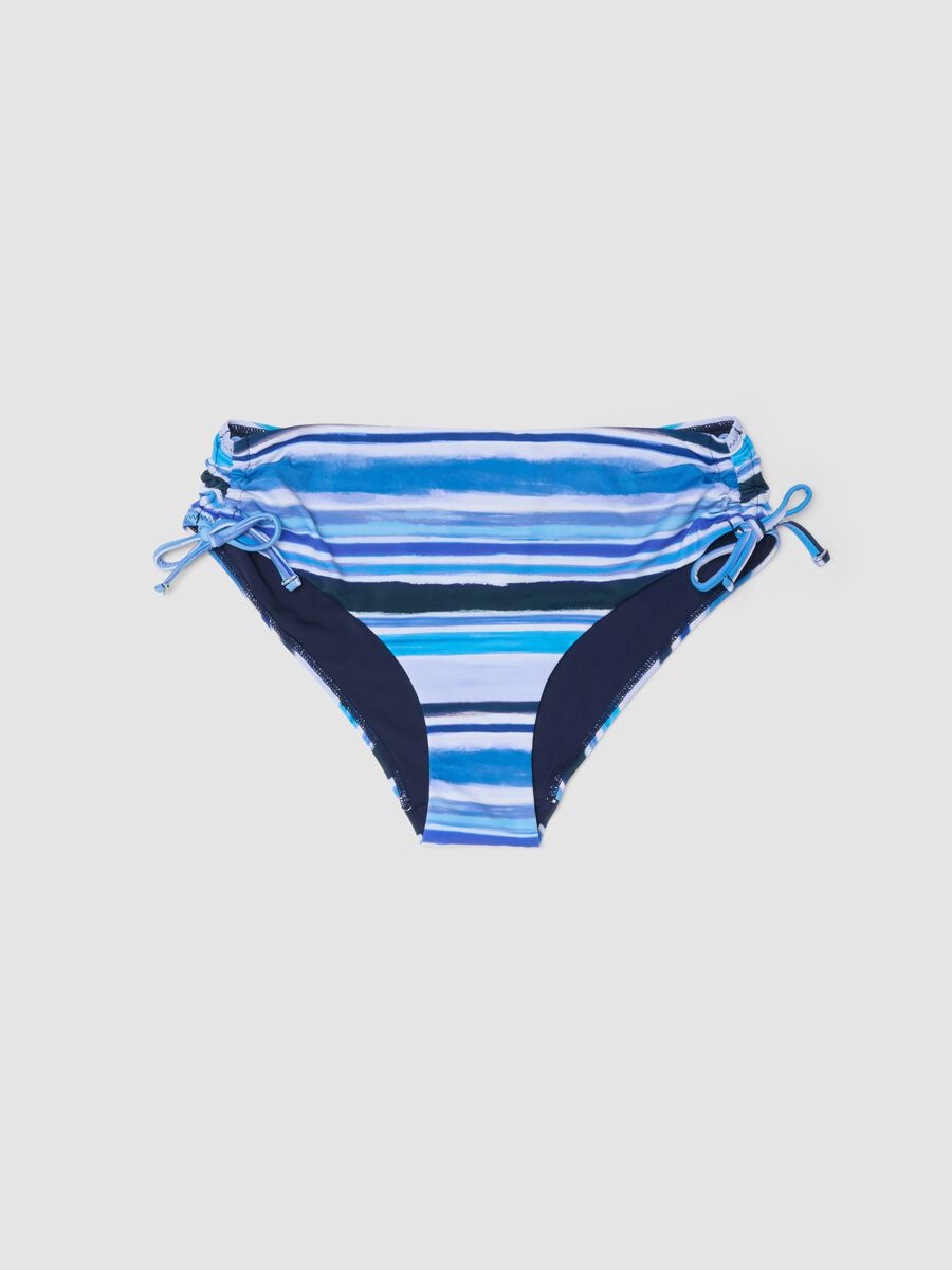 Slip bikini blu in tessuto elasticizzato_4