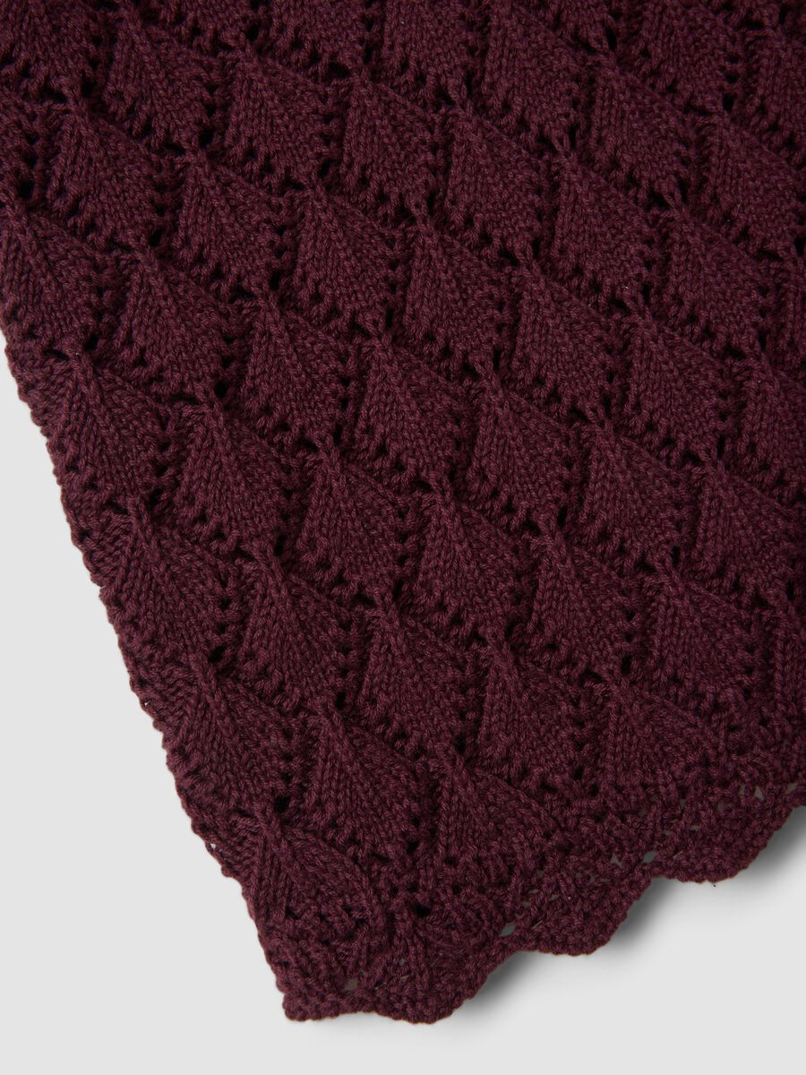 Gilet rosso in crochet di puro cotone regular fit_5