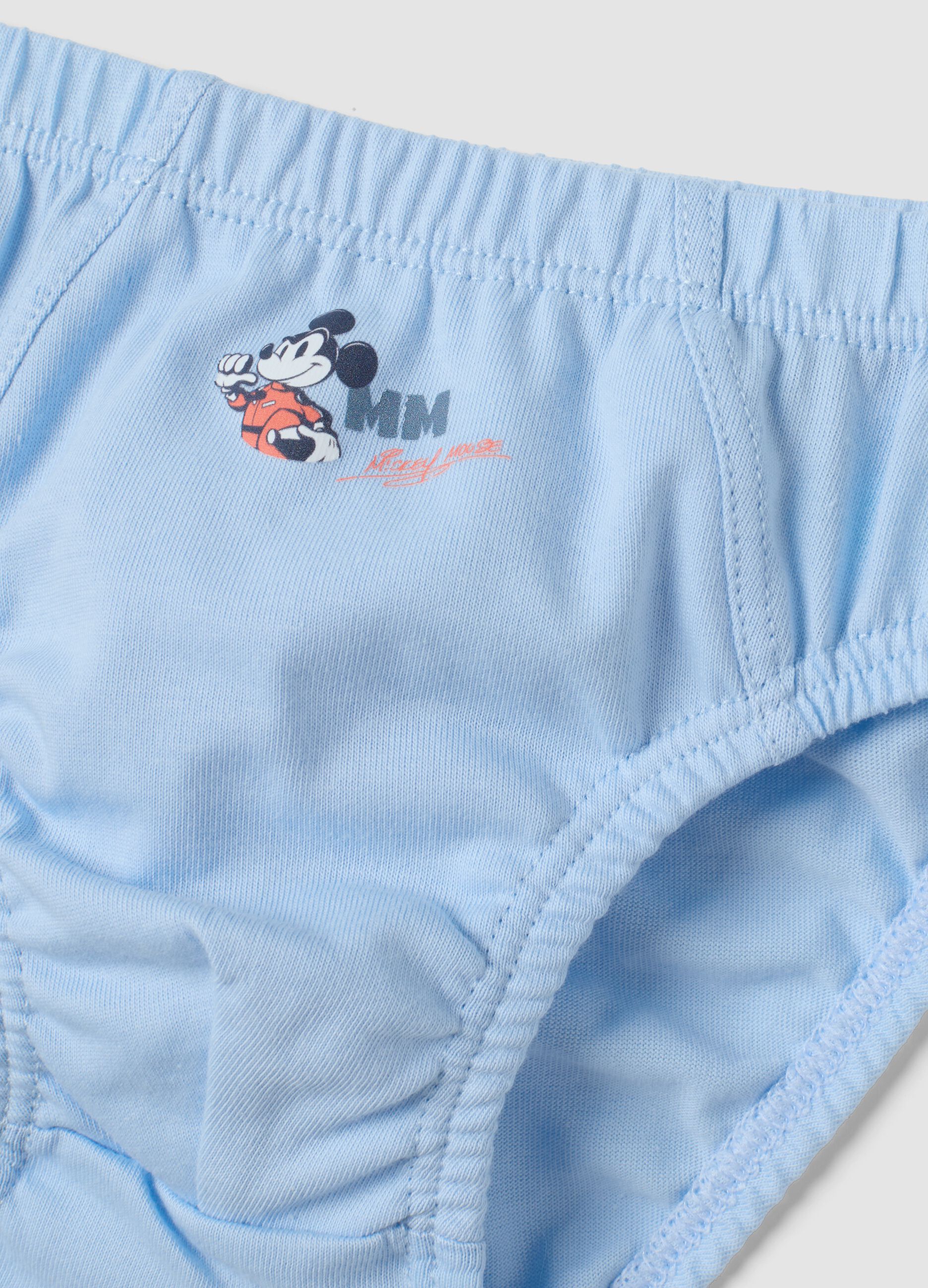 Multipack di cinque slip in puro cotone organico con fantasia Mickey & Friends