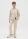 Boys' beige cotton blend over fit trousers_0