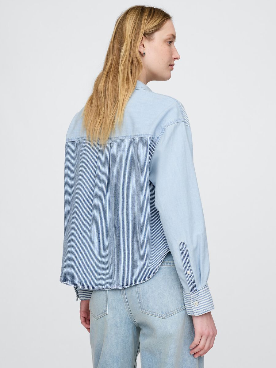 Camicia patchwork a righe Gap in cotone_2