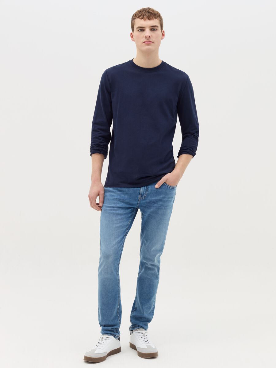 Long-sleeved T-shirt in stretch cotton_1