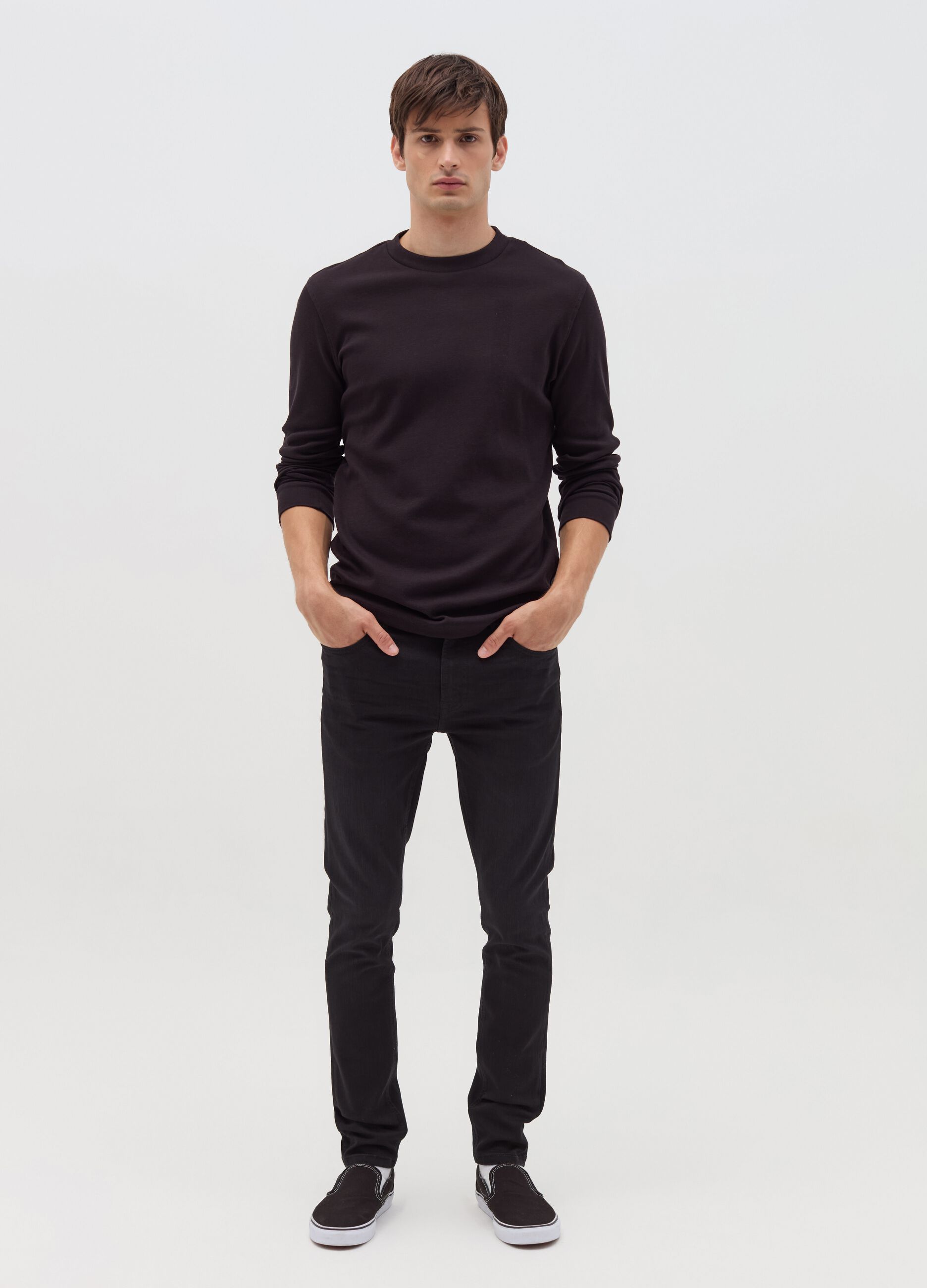 Jeans super skinny fit stretch Nero da Uomo OVS
