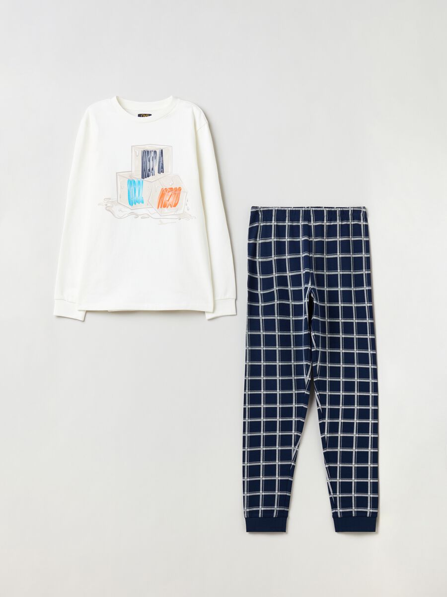 Long cotton pyjamas with ice print_0