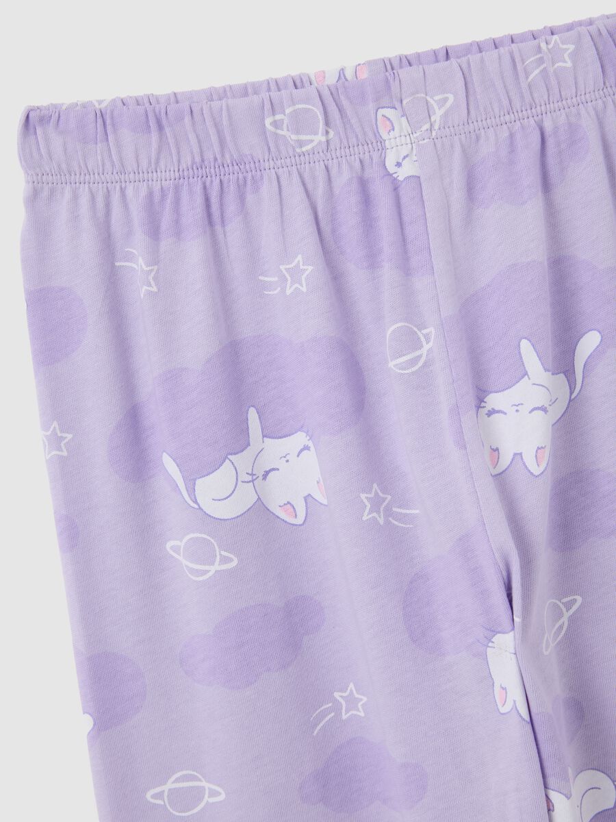 Girls' pure cotton purple pyjamas_2